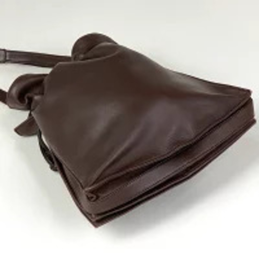 Loewe Drawstring Anagram Bag Flamenco Leather Shoulder Brown